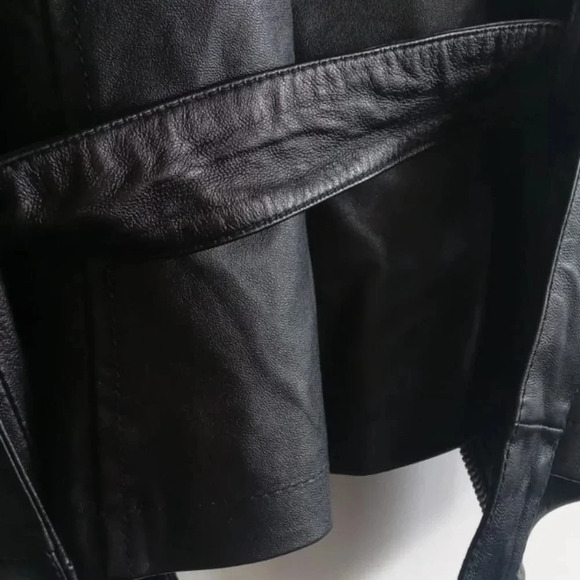 Marks & Spencer Black Leather Motorcycle Jacket - Picture 5 of 8